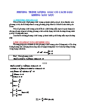 Toán - Phương trình lượng giác có cách giải không mẫu mực